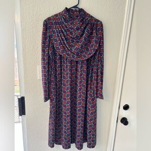 Multicolor Dress, by Claudia Cooper, geometric pattern vintage 1970s or 1980